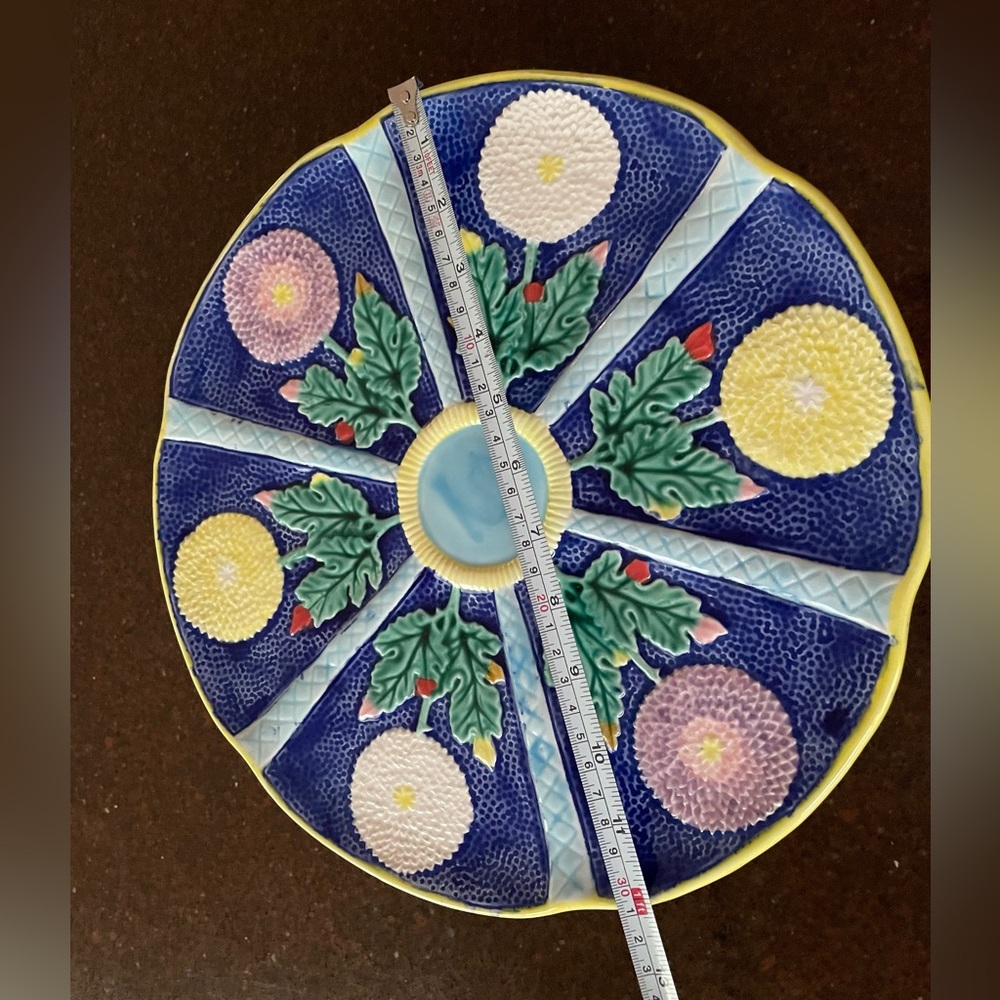 Vintage Rare 1992 Majolica Hand Painted Platter Exclusively for Seymour Mann Inc - Picture 5 of 6